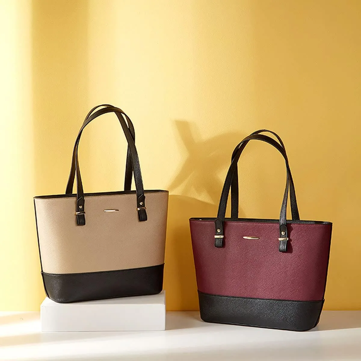3Pcs Set Handbags and Purses for Women Patchwork Color Shoulder Bags Tassels Totes Top-Handle Satchel Hobo Bags