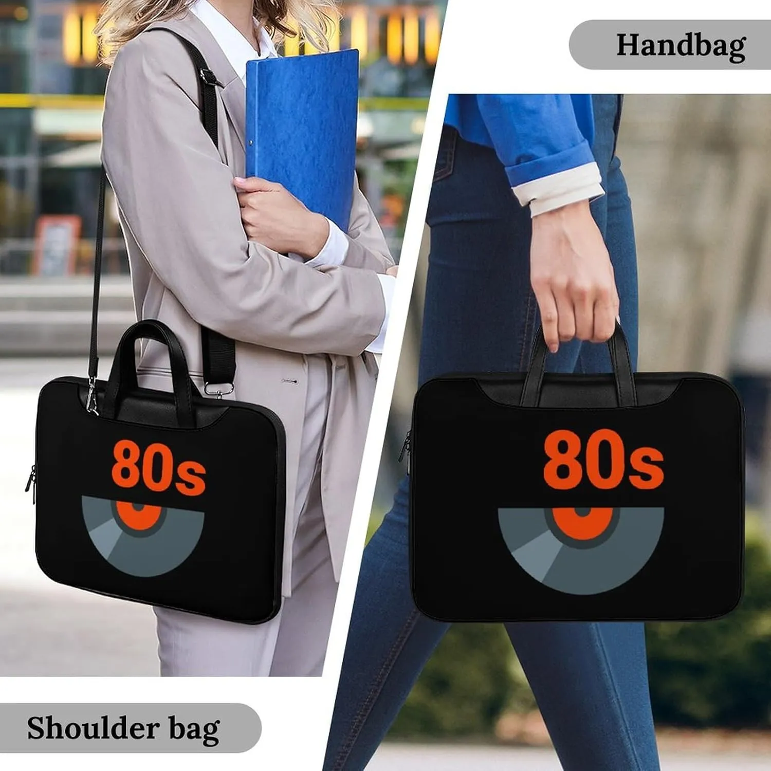 80s Music Icon Leather Bag Laptop Case Slim Water Resistant Computer Bags with Handle Briefcase for Work