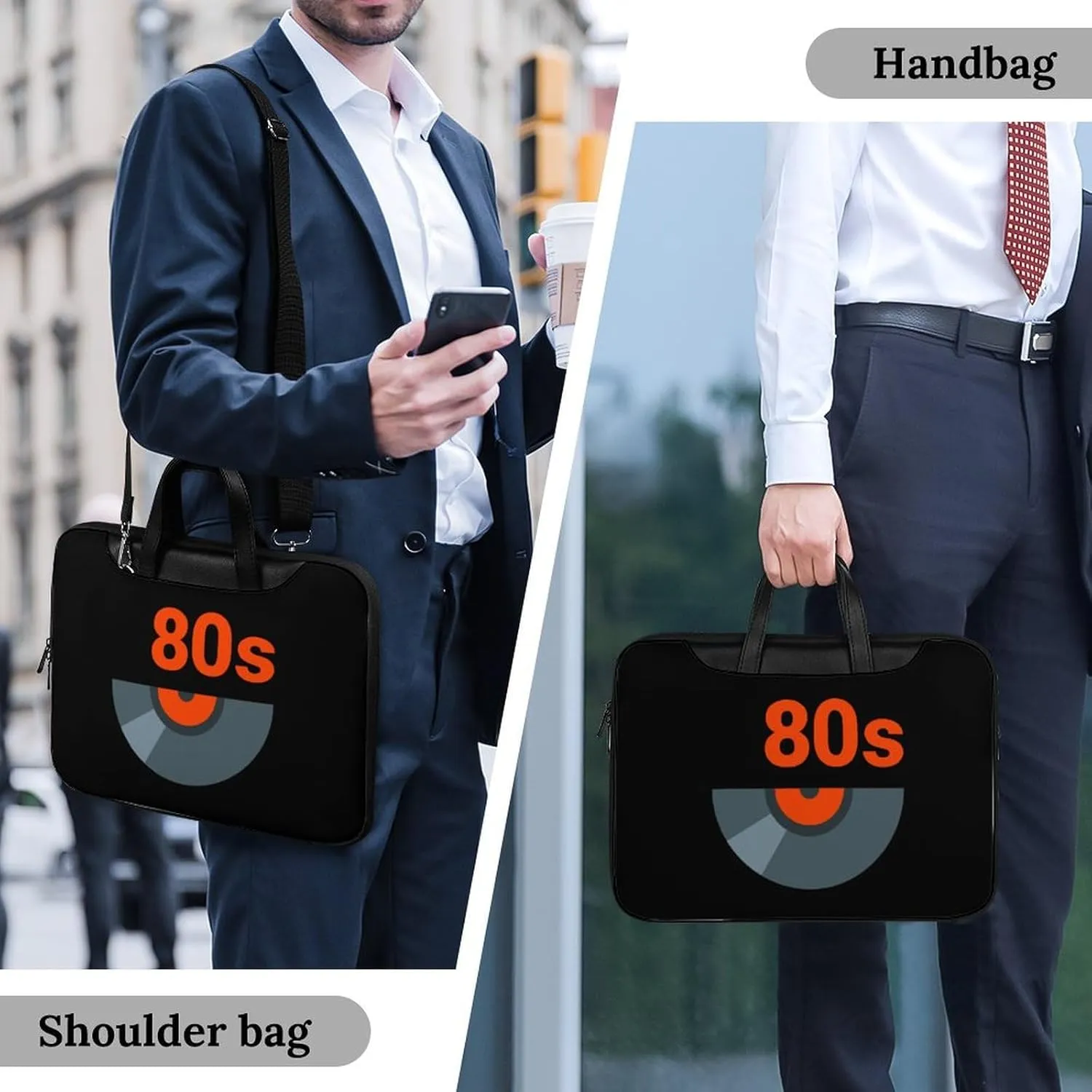 80s Music Icon Leather Bag Laptop Case Slim Water Resistant Computer Bags with Handle Briefcase for Work