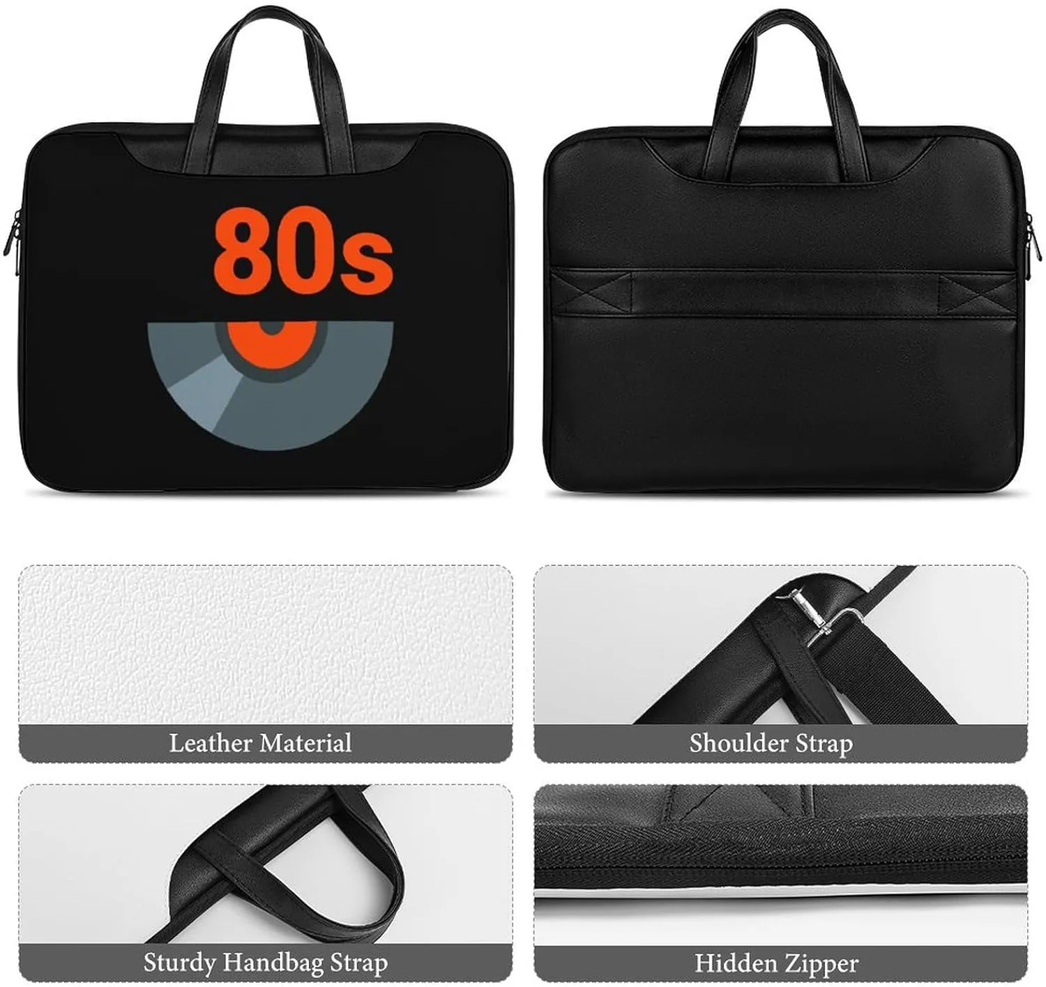 80s Music Icon Leather Bag Laptop Case Slim Water Resistant Computer Bags with Handle Briefcase for Work