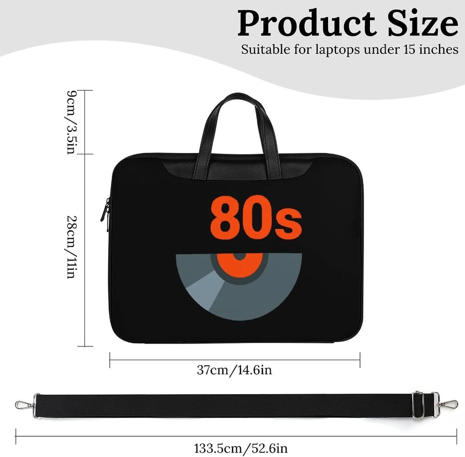 80s Music Icon Leather Bag Laptop Case Slim Water Resistant Computer Bags with Handle Briefcase for Work