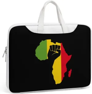 African Black Power Leather Bag Laptop Case Slim Water Resistant Computer Bags with Handle Briefcase for Work