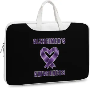 Alzheimer's Awareness Leather Bag Laptop Case Slim Water Resistant Computer Bags with Handle Briefcase for Work
