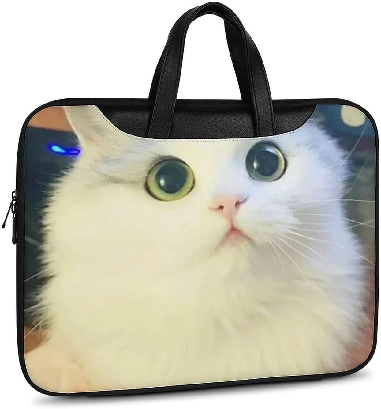 Animal Cat Leather Bag Laptop Case Slim Water Resistant Computer Bags with Handle Briefcase for Work