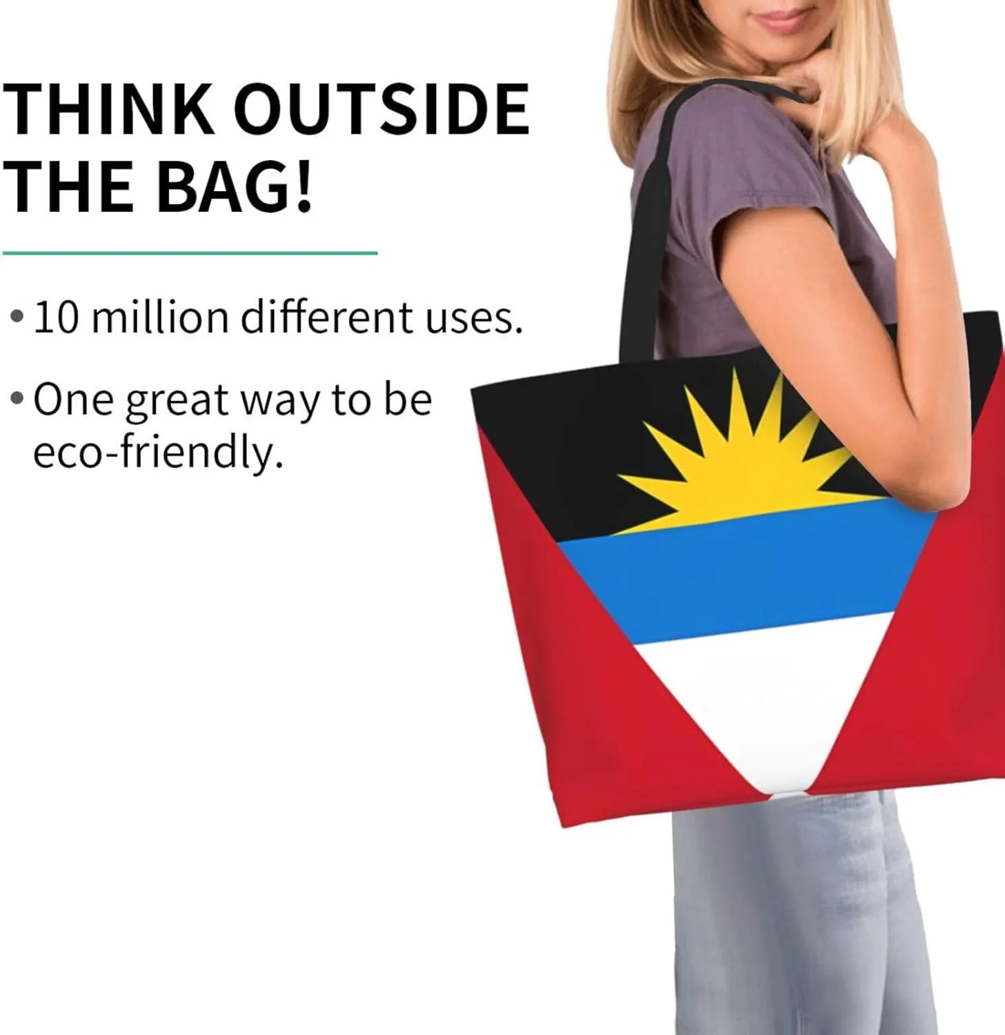 Antigua Barbuda Flag Women's Tote Bag Large Capacity Single Shoulder Bags Handbag for Shopping Work