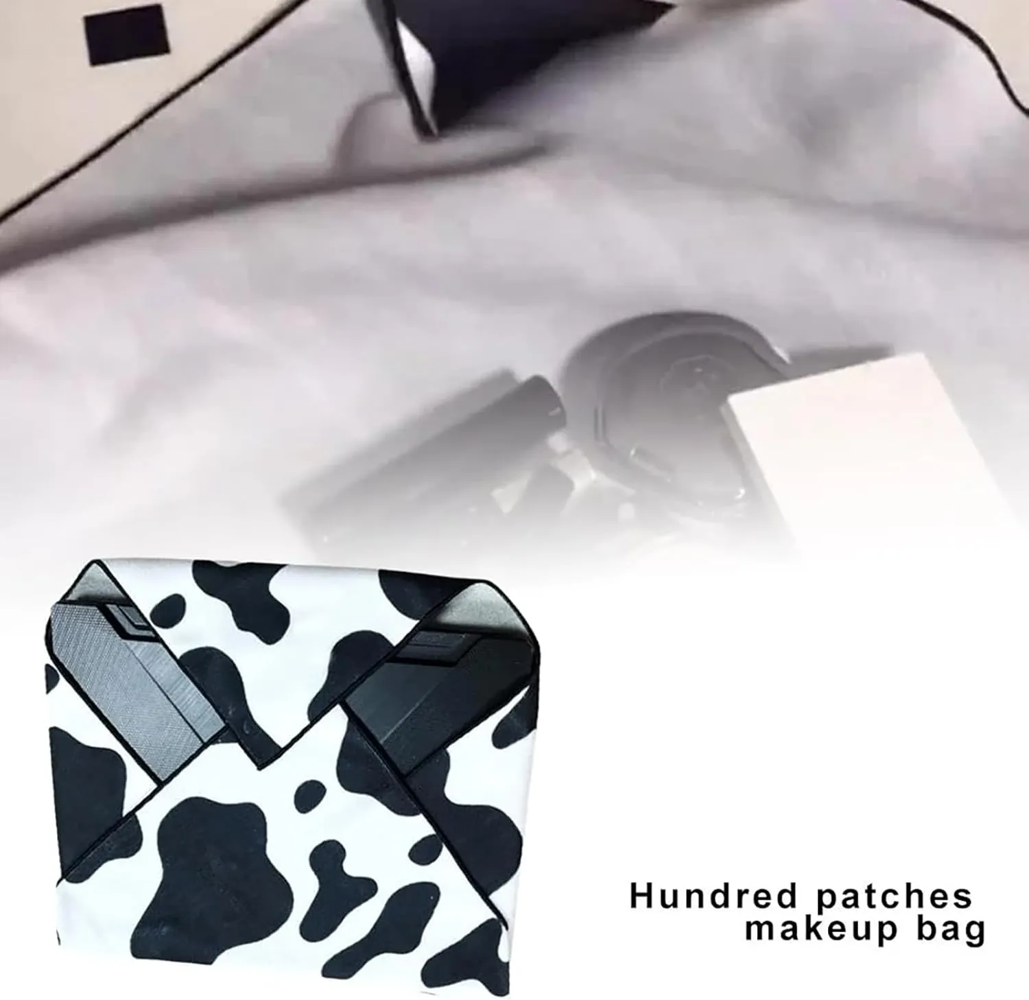Atlodas Drawstring Makeup Bag - Self-Adhesive Makeup Pouch for Women, Travel Makeup Bag for Women, Toiletry Bags for Travel And Lazy Self-Adhesive Patch Camera Tablet Protection Bag (S)