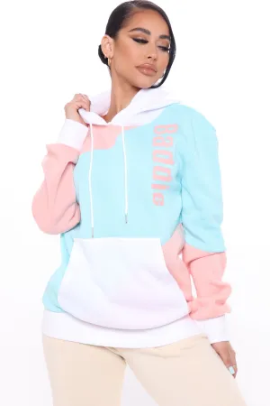 Baddie Season Colorblock Hoodie - Pink/combo
