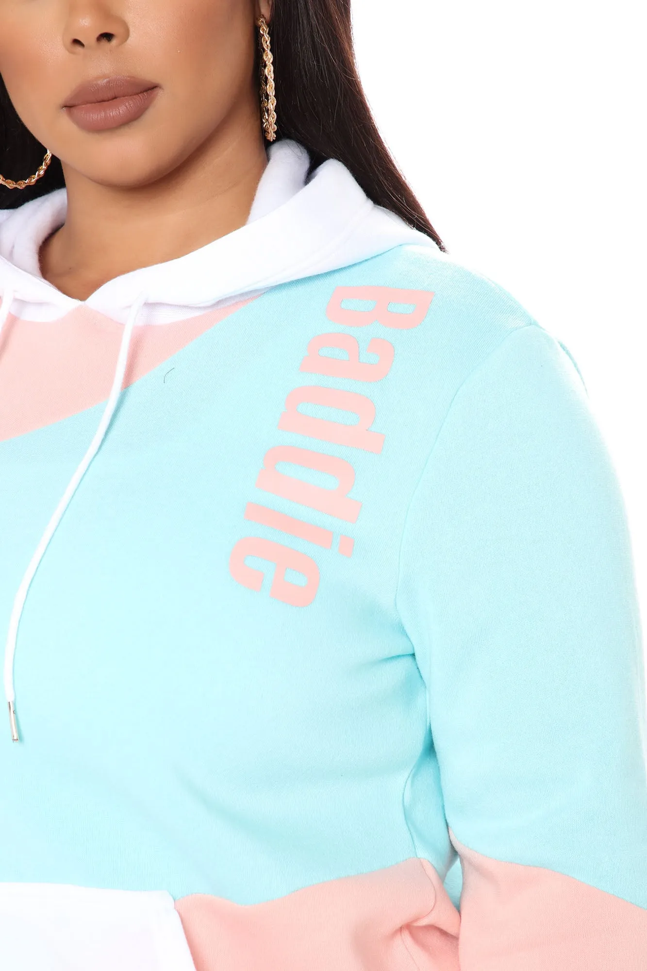 Baddie Season Colorblock Hoodie - Pink/combo