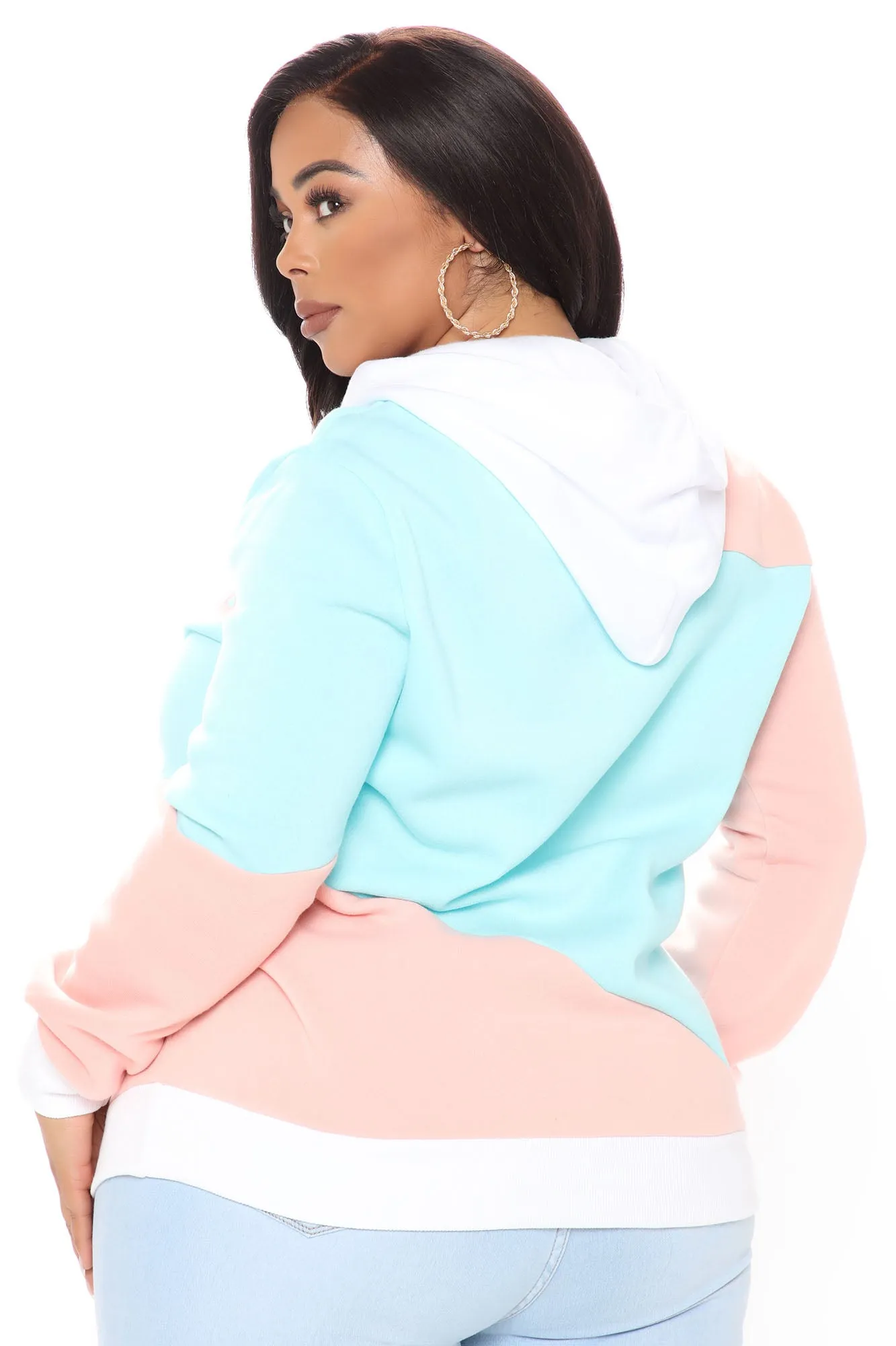 Baddie Season Colorblock Hoodie - Pink/combo