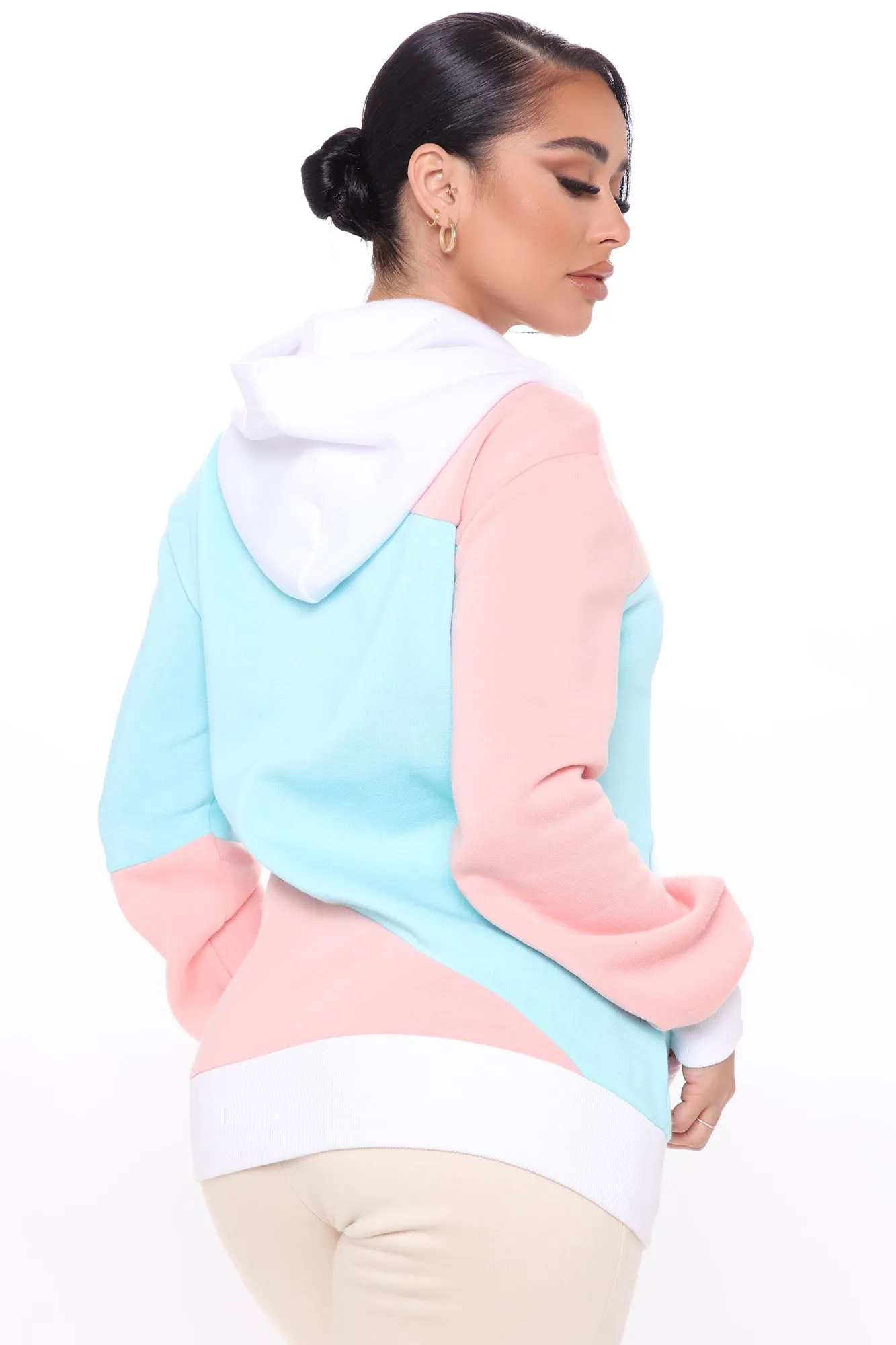 Baddie Season Colorblock Hoodie - Pink/combo