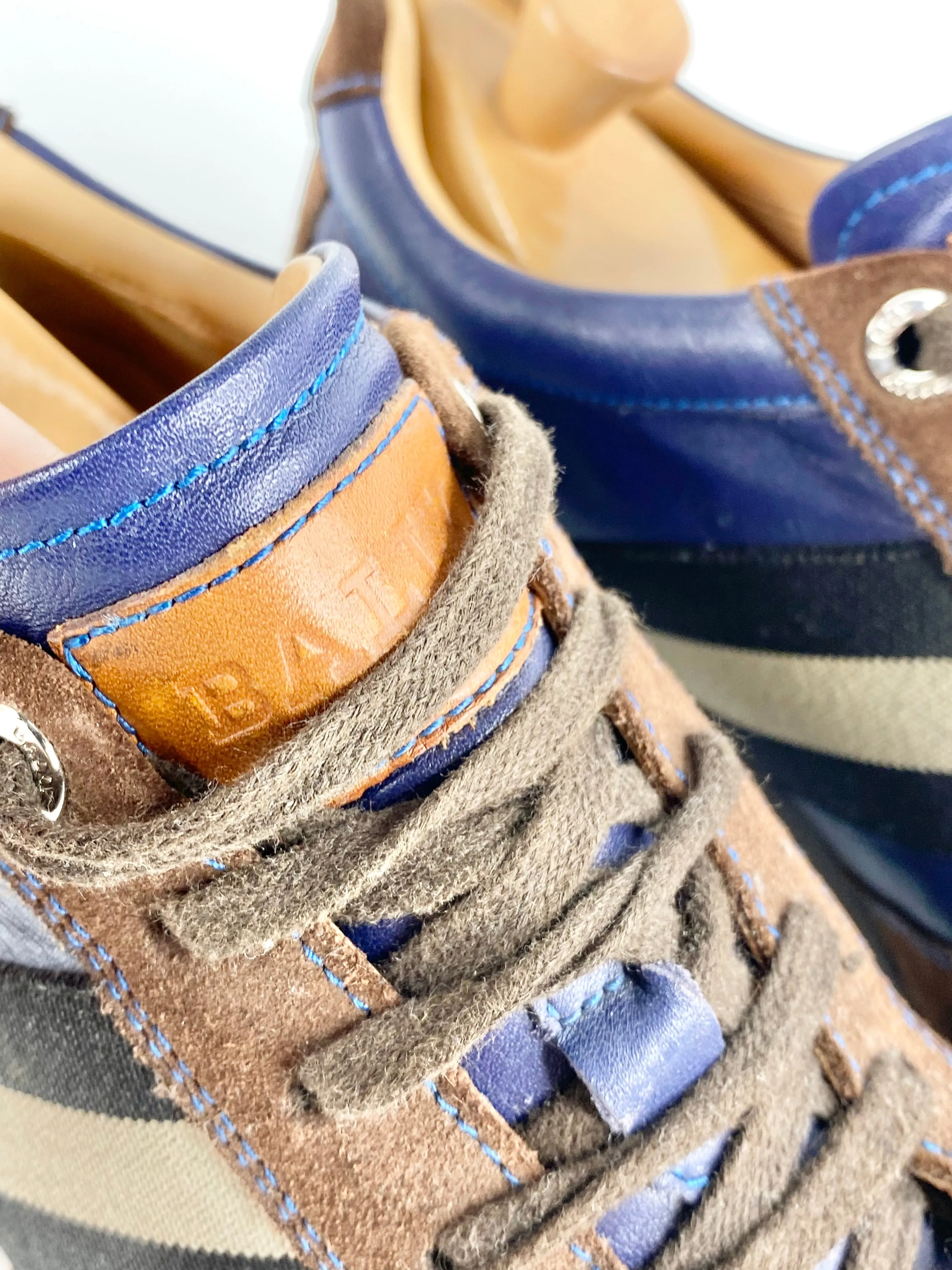 Bally Electric Blue & Chocolate Contrast Sneakers - US8