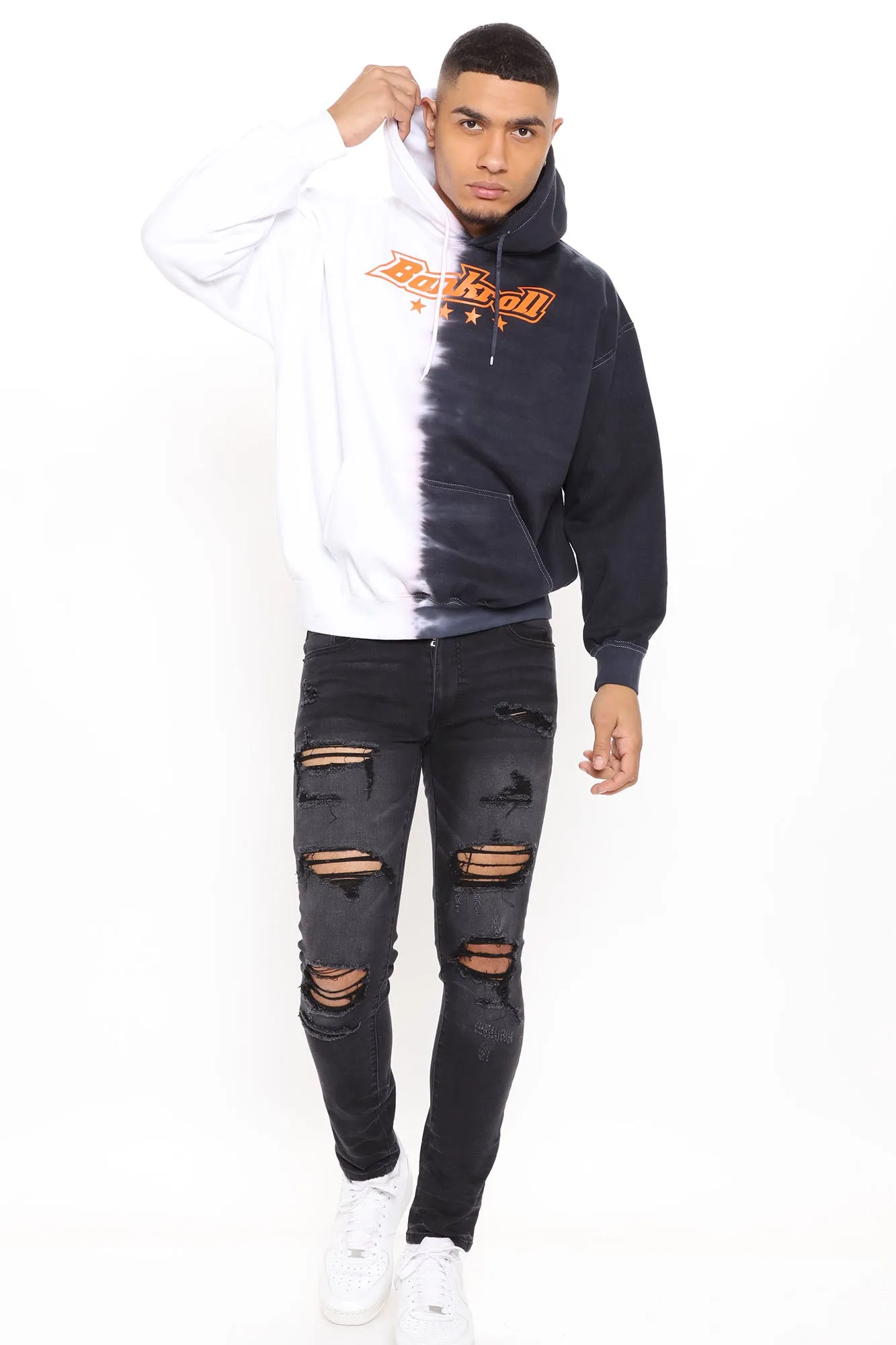 Bankroll Colorblock Hoodie - White/Black