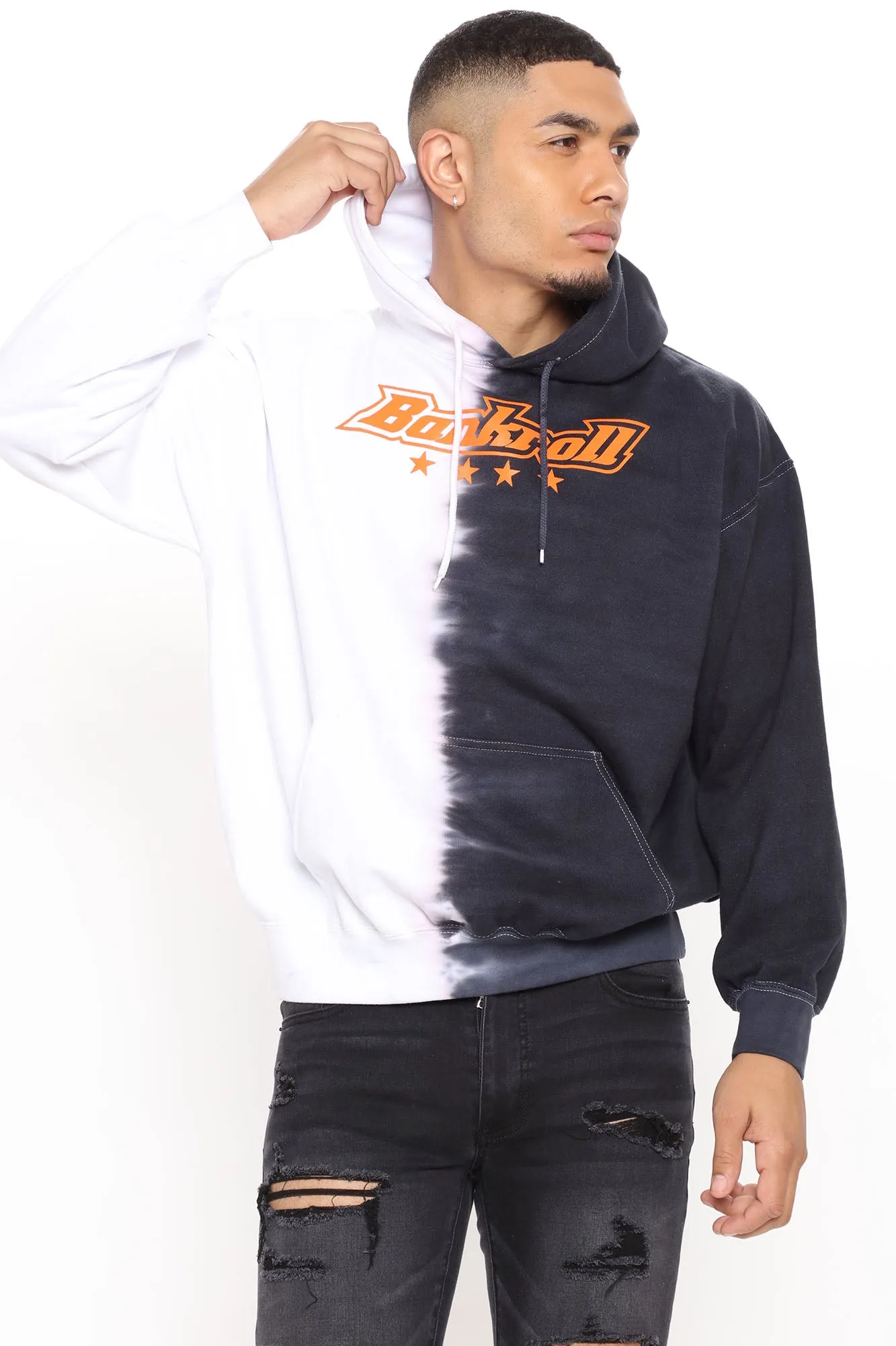 Bankroll Colorblock Hoodie - White/Black