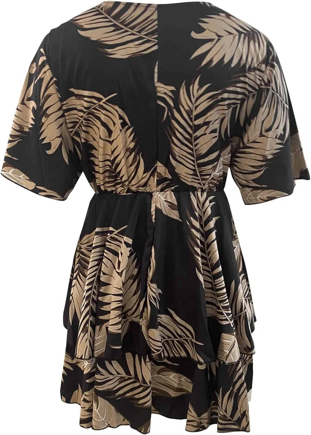 Beach Dresses for Women,2024 Summer Batwing Sleeve Floral Print Boho Dress,Casual V Neck Tiered Ruched Mini Dress