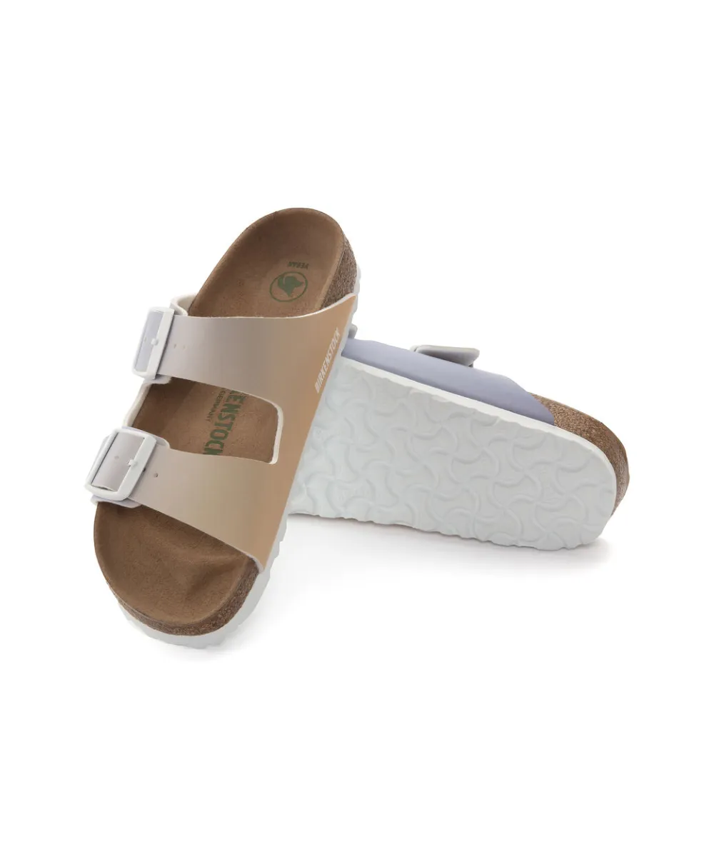 BIRKENSTOCK ARIZONA IN PURPLE NARROW FIT FOG MULTI