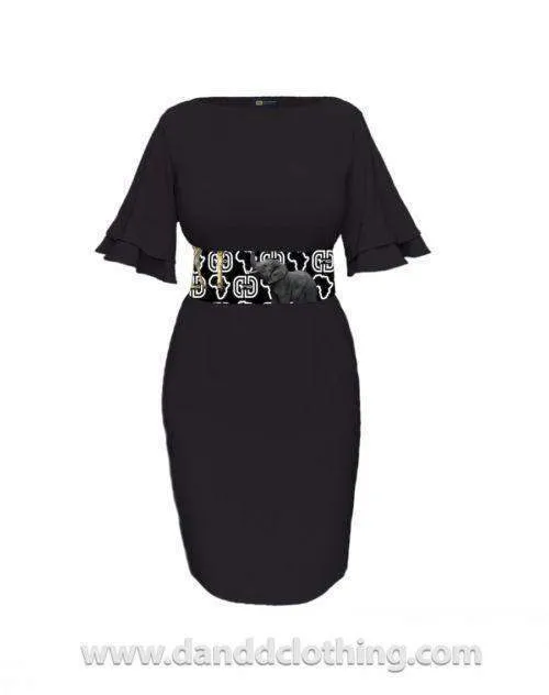 Black African Office Dress