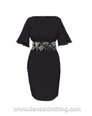 Black African Office Dress