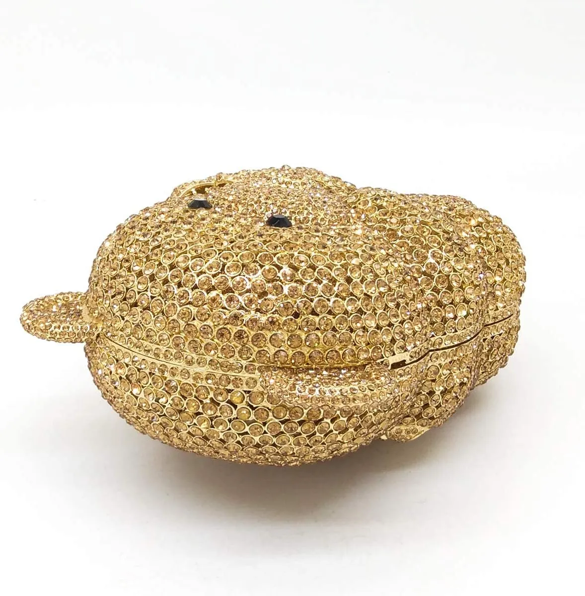 Boutique De FGG Bear Evening Bags and clutches for Women Formal Crystal Clutch Purse Party Animal Rhinestone Handbags,Mini