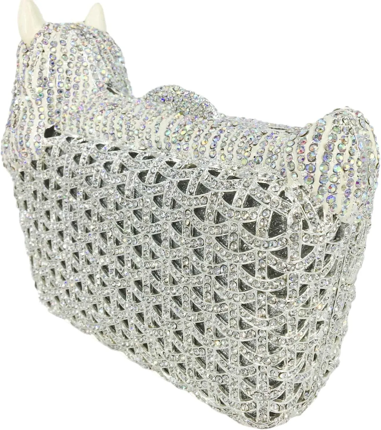 Boutique De FGG Puppy Evening Bags and Clutches for Women Formal Party Poodle Dog Crystal Clutch Purse Wedding Handbag