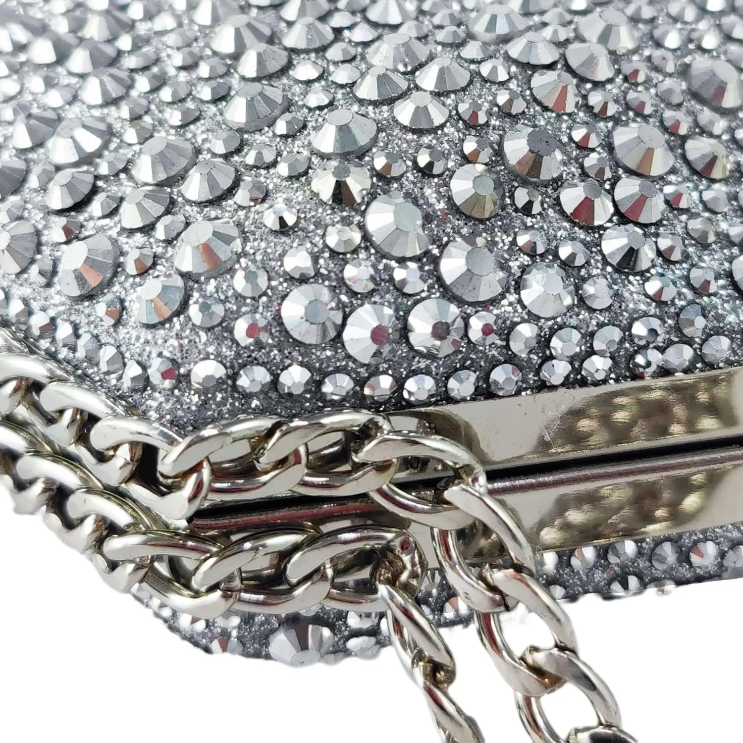 Boutique De FGG Rhinestone Clutch Purse Metal Clutches for Women Party Evening Handbags Prom Crystal Clutch Bag, Mini
