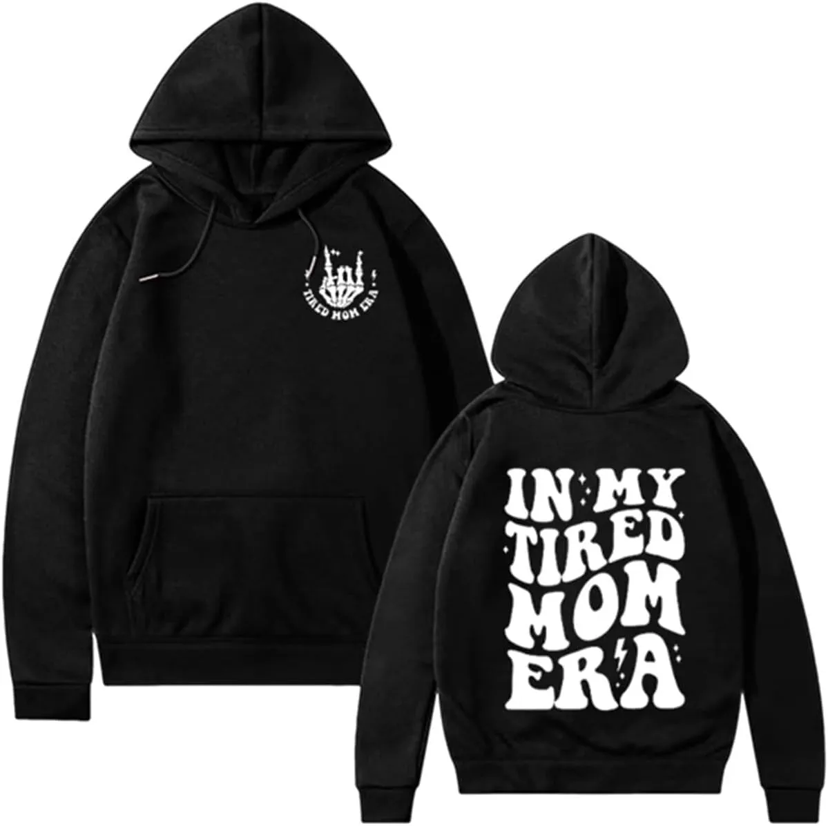 BOYRMSLGY Mama Hoodies for Women In My Tired Mom Era Sweatshirt Funny Mom Shirts Gift for Mother Casual Long Sleeve Tops