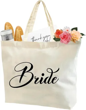Bridal Shower Gifts For Bride To Be Tote Bag Canvas Wedding Bag With Handle Womens Mrs Bag Bridesmaid Gifts Purse
