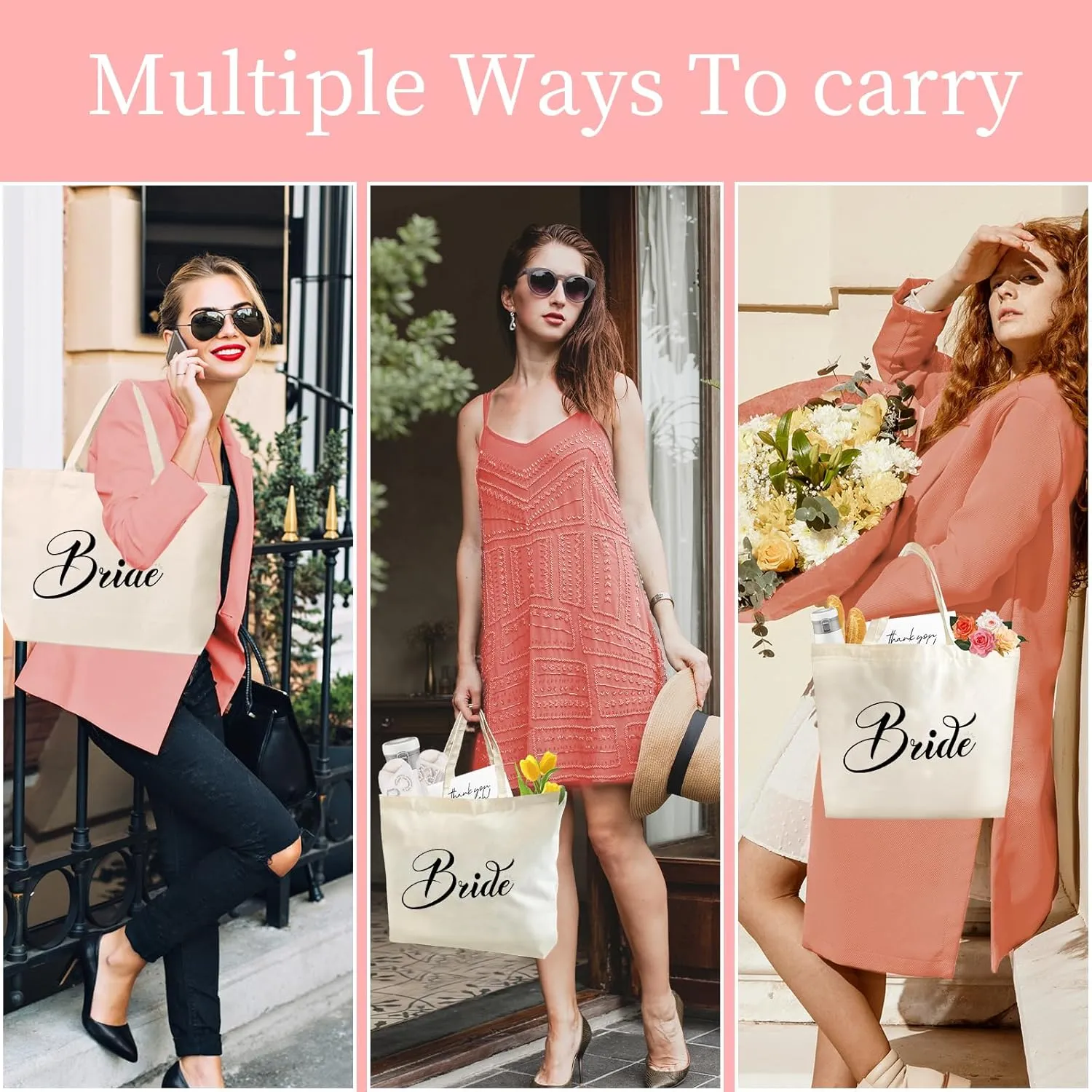 Bridal Shower Gifts For Bride To Be Tote Bag Canvas Wedding Bag With Handle Womens Mrs Bag Bridesmaid Gifts Purse
