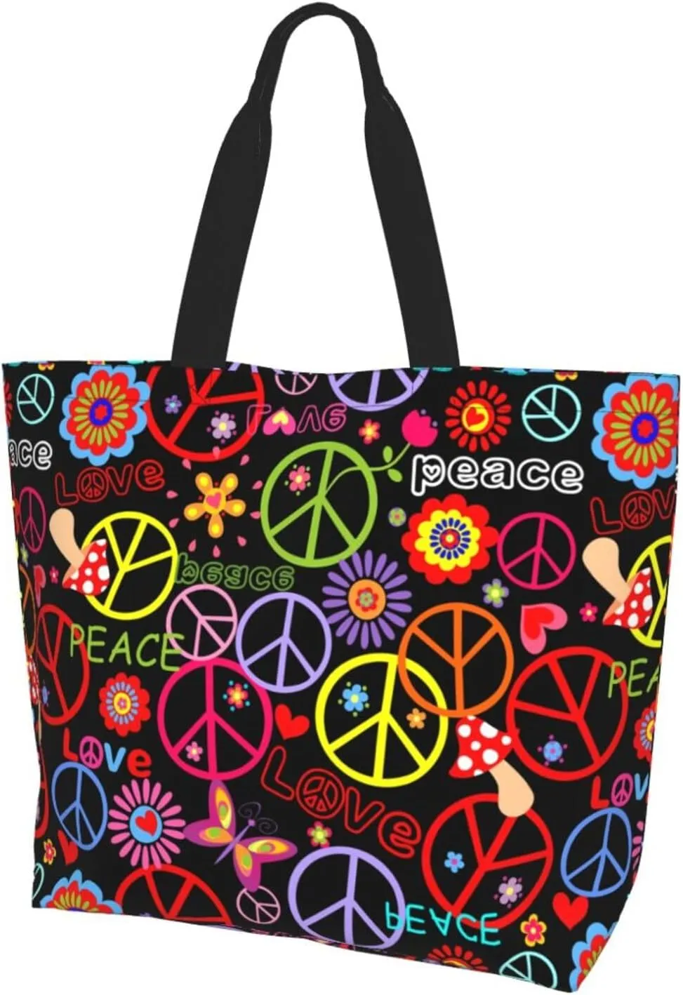 Bright Mushrooms Women's Tote Bag Large Capacity Single Shoulder Bags Handbag for Shopping Work