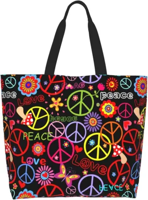 Bright Mushrooms Women's Tote Bag Large Capacity Single Shoulder Bags Handbag for Shopping Work