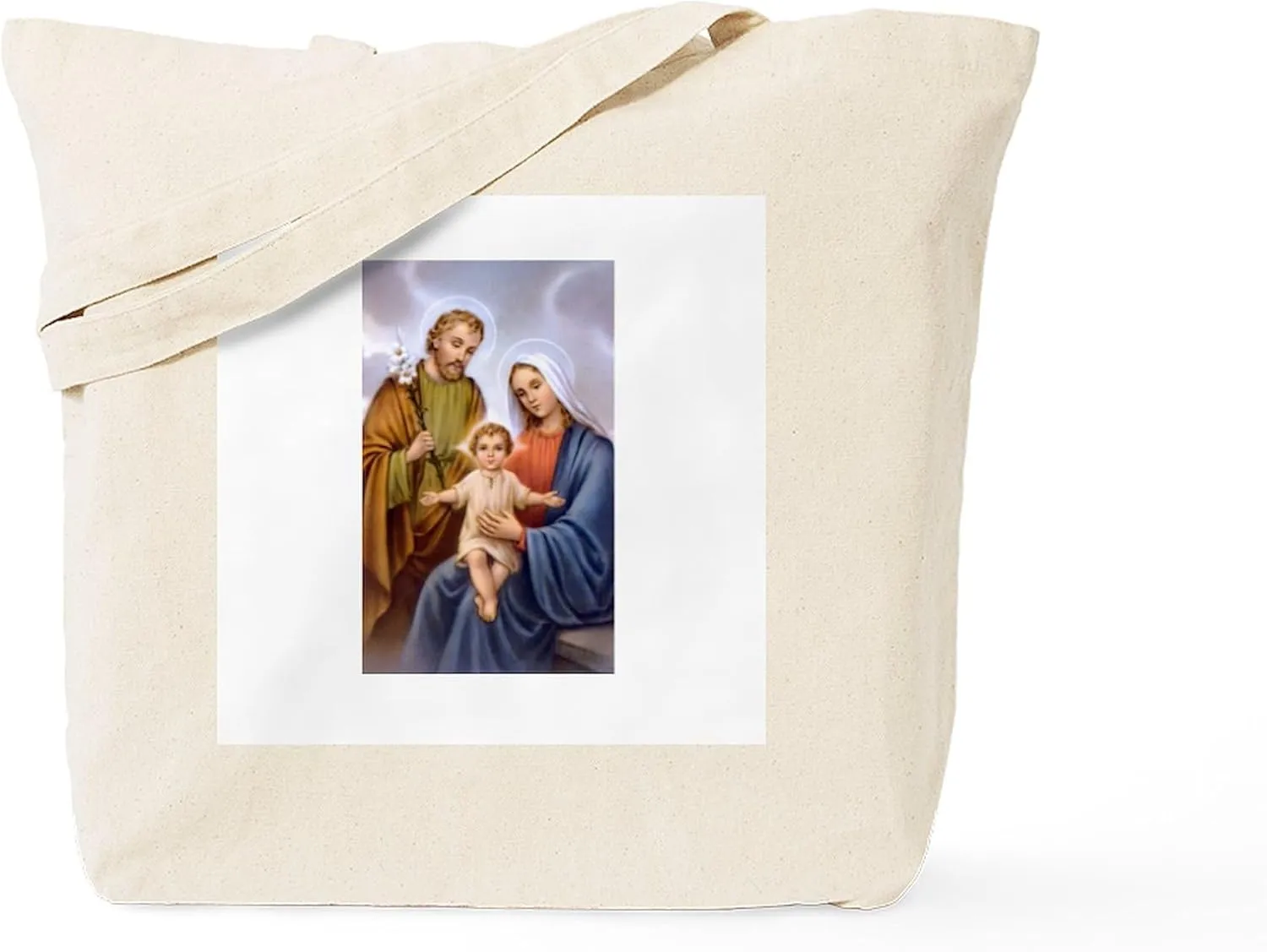 CafePress Jesus, Mary And Joseph Tote Bag Reusable Natural Beige Canvas Shopping Bag