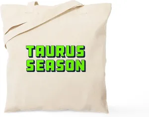 CafePress Taurus Season Tote Bag Reusable Natural Beige Canvas Shopping Bag
