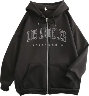 California Hoodies For Girls Letter Print Graphic Sweatshirt Hooded Long Sleeve Casual Loose Pullover Tops For 4-14 Years