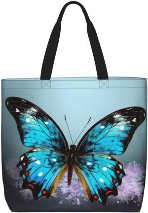 Canvas Tote Bag for Women Shoulder Tote Purse Reusable Grocery Bag Beautiful butterfly Aesthetic Shopping Bags