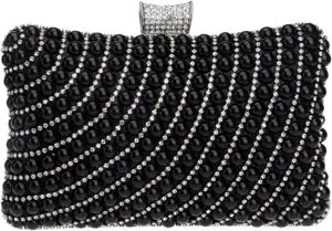 Clutch Purses for Women Shell Lady Small Day Clutches Elegant Pearl Handbags for Party, Dinner, Wedding, and Bridal Events