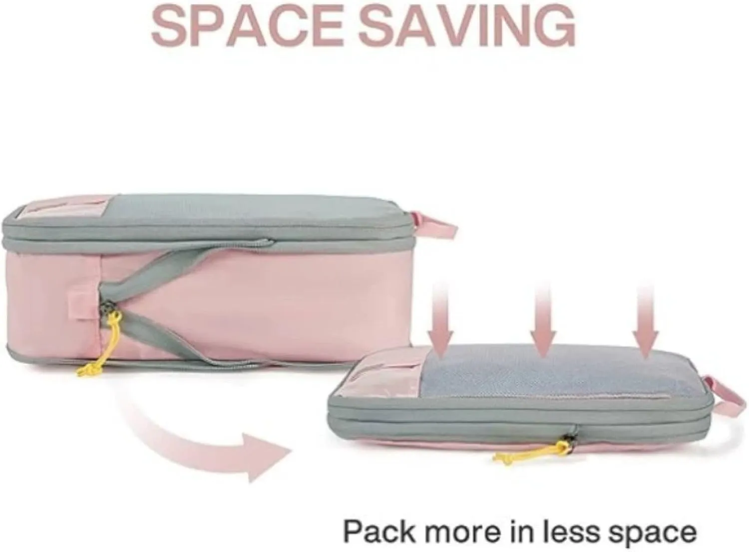 Compression Packing Cubes for Travel Lightweight Vacation Travel Travel Accessories for Suitcase Organizer Bags Set Luggage Organizer Travel Bags Garage Clothes Storage (A, One Size)