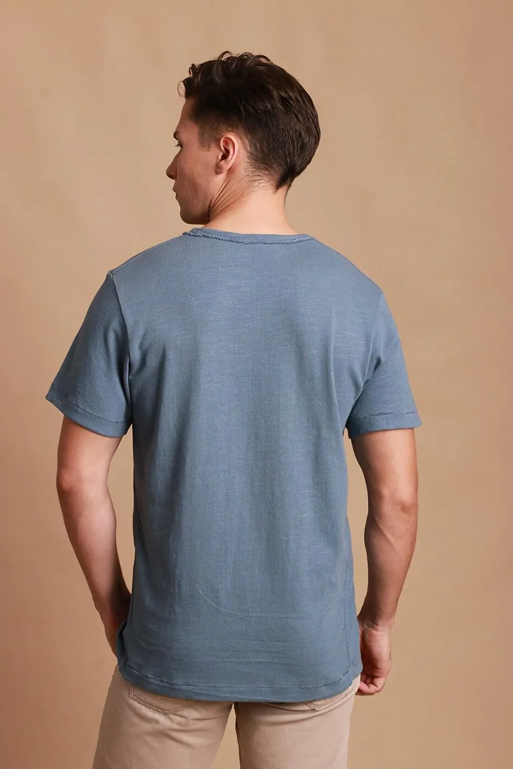 Cottonique Hypoallergenic Slub Crew Neck Short Sleeve for Men with Skin Allergies and Sensitive Skin