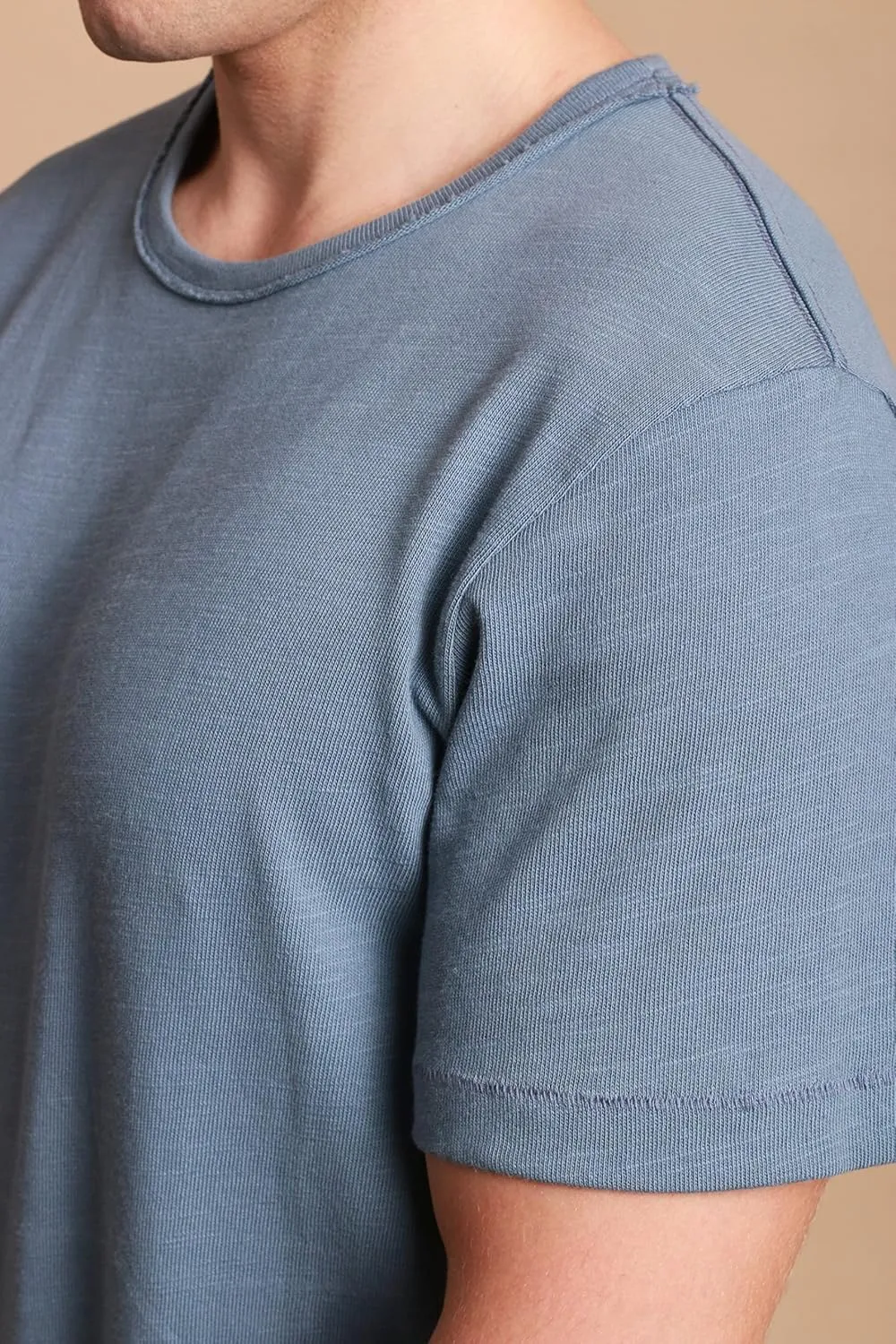 Cottonique Hypoallergenic Slub Crew Neck Short Sleeve for Men with Skin Allergies and Sensitive Skin