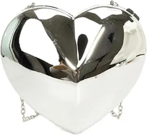 Crossbody BagsWomen Evening Bag Acrylic Crossbody Bag Evening Clutches Bag Heart Shaped Handbag Chain Strap Shoulder Bag Change Purse