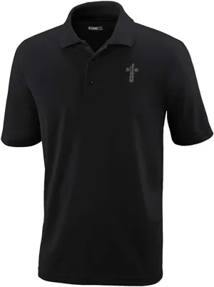 Custom Performance Golf Tees Jesus Christian John 3:16 A Embroidery Polyester Short Sleeves Polo Shirts for Men Black Design Only X Large