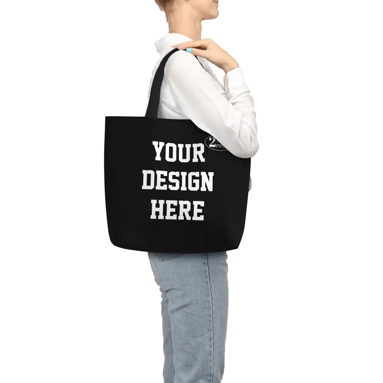 Custom Tote Bags for Women with Team Logo Text Picture,Personalized Tote Bag Gifts for Friend Mom Teacher Sister,Customized Reusable Shopping Handmade Totes Beach Bag for Business Work