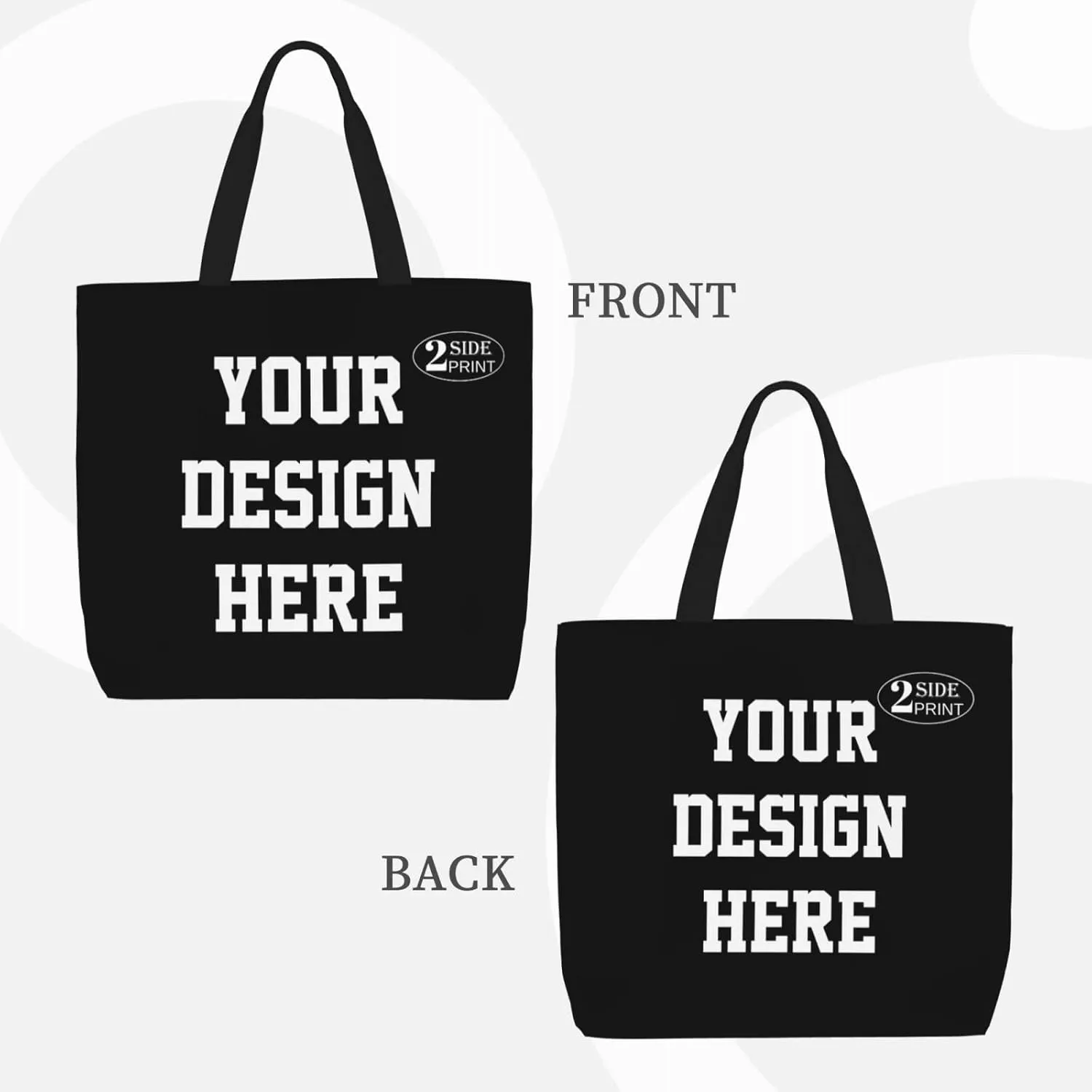 Custom Tote Bags for Women with Team Logo Text Picture,Personalized Tote Bag Gifts for Friend Mom Teacher Sister,Customized Reusable Shopping Handmade Totes Beach Bag for Business Work