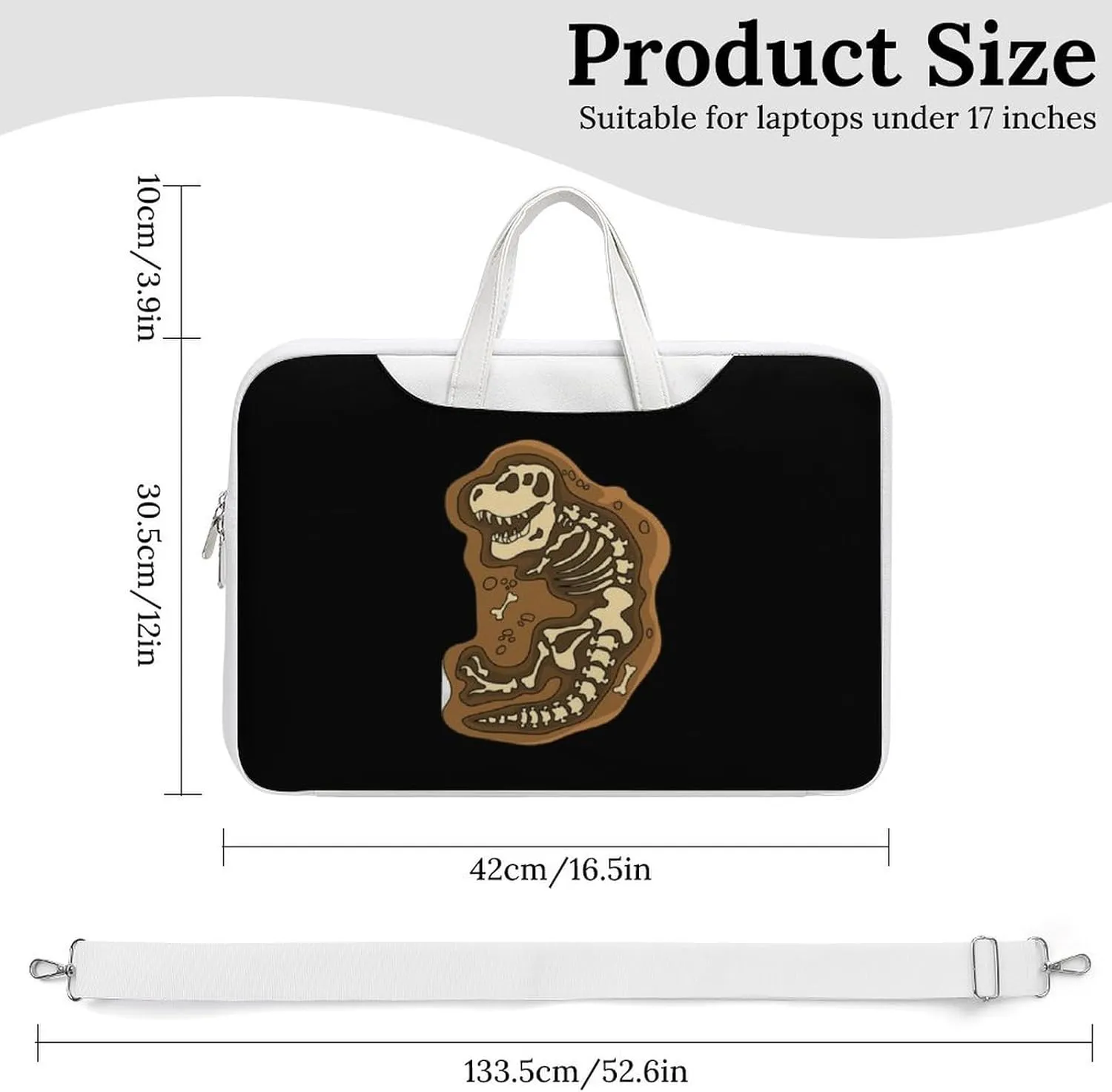 Dinosaur Skeletons Leather Bag Laptop Case Slim Water Resistant Computer Bags with Handle Briefcase for Work