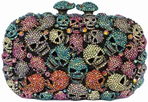 DJBM Glitter Skulls Rhinestone Purse Women's Clutch Handbags Crystal Evening Bags Diamond Evening Clutches for Party Prom