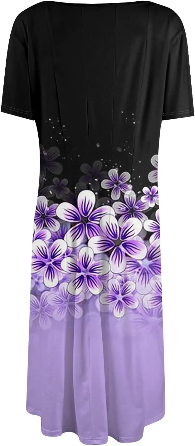 Dresses Women Casual Midi Dresses for Women Short Sleeve Summer Dresses Women Summer Ethnic Style Cute