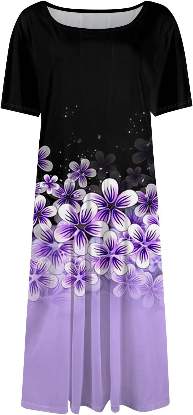 Dresses Women Casual Midi Dresses for Women Short Sleeve Summer Dresses Women Summer Ethnic Style Cute