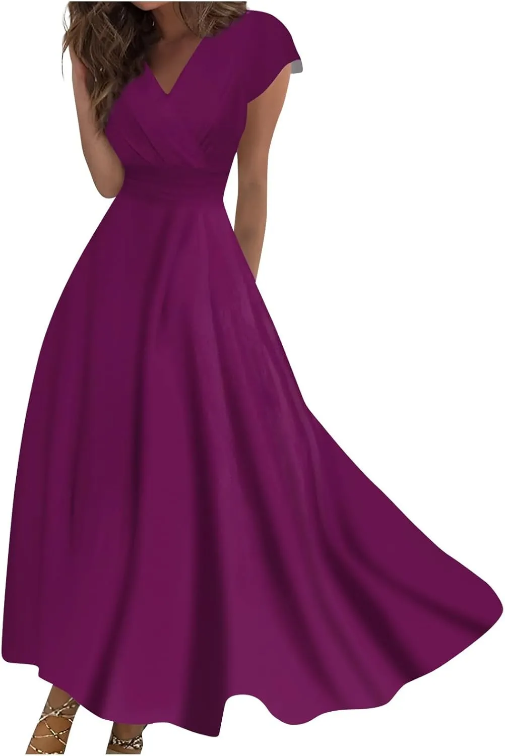Dresses Women Summer Maxi Dress Short Sleeve Womens Summer Dresses for Island Vacation Smocked