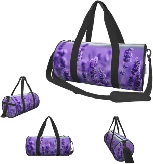 Duffle Bags Purple Lavender Gym Bag for Men Women Waterproof Travel Duffle Bags Convertible Carry on Garment Bag for Travel Sports
