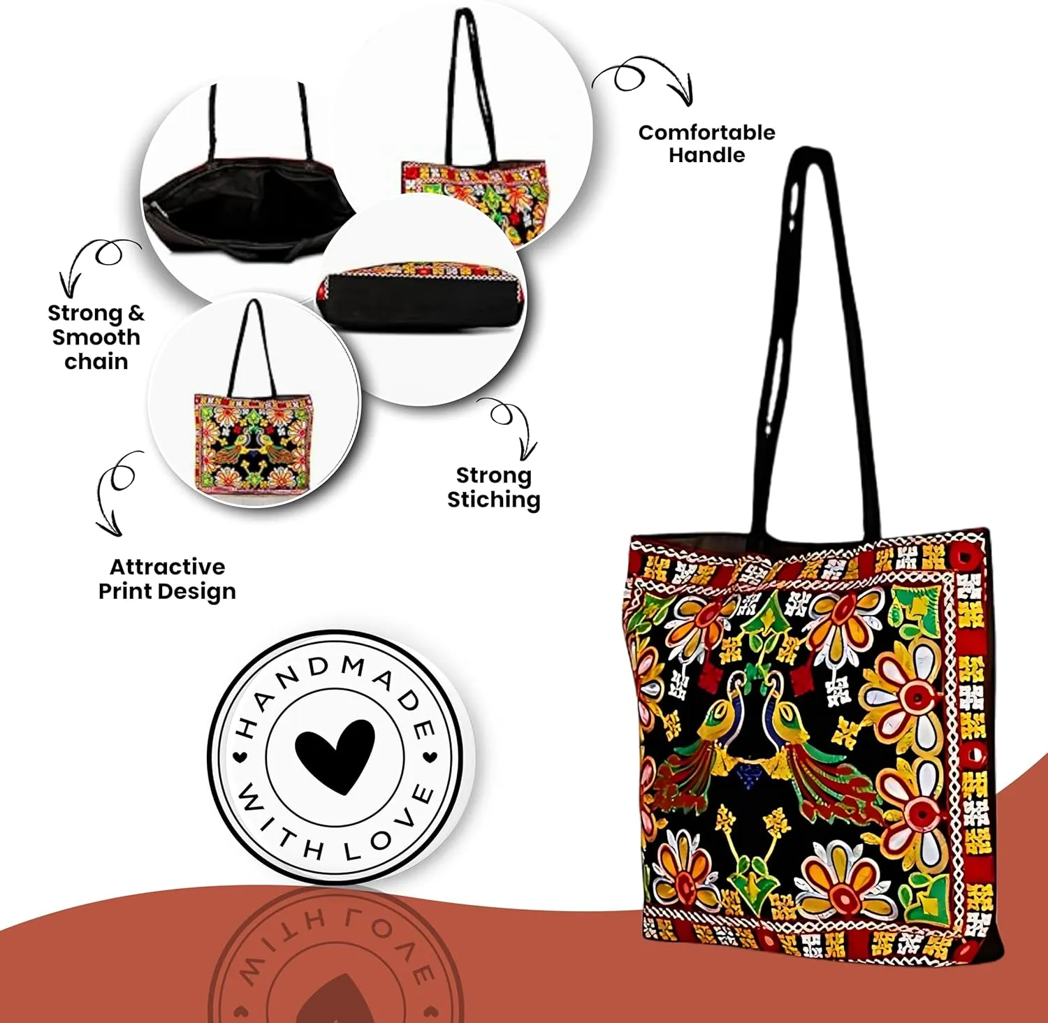 Embroidered Handmade Purses for Women Tote | Shoulder Bag | Handbag |ladies Hobo Bag Wallet Retro Canvas bag