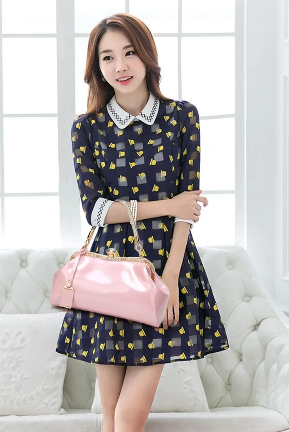 Evening Bags for Women Glossy Leather Tote Bag Clutches Mini Crossbody Shoulder Bag Vintage Purses Handbags for Bridal Party