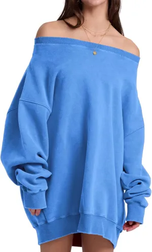 FAIABLE Womens Off-Shoulder Hoodie Heavyweight Hoodies Vintage Acid Wash Hoodie Fleece Hoodies for Women